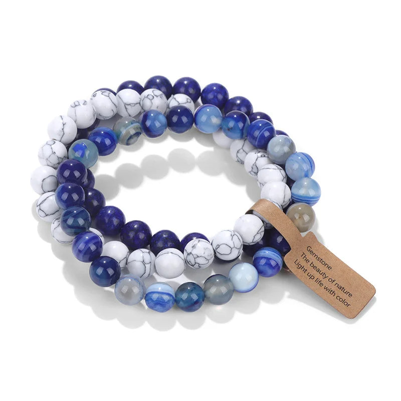 Natural Stone Crystal Beads Semi Precious Women's Bracelet Amethyst Multi Layered Combination Bracelets